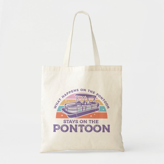 Funny Pontoon Saying Tote Bag (Front)