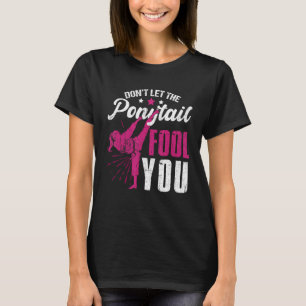 Funny Ponytail Girl Karate Taekwondo Judo Kickboxi T-Shirt