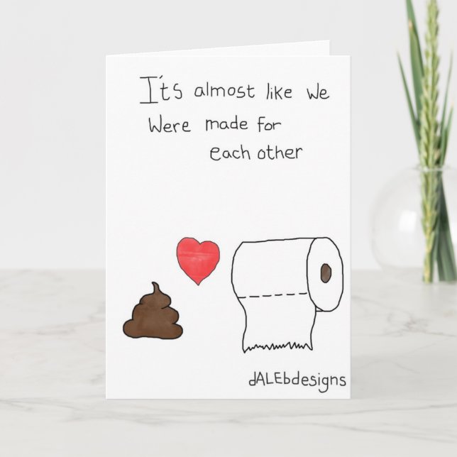 Funny Poo Greetings Card - Valentines Day (Front)