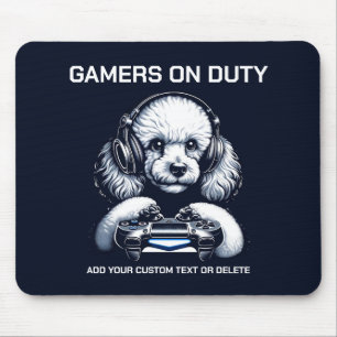 Funny Poodle And Gaming Animal Lover Gift Mouse Pad