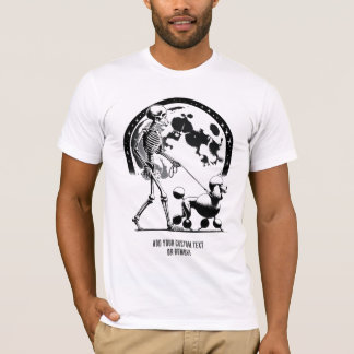 Funny Poodle And Skeleton Animal Lover Gift T-Shirt