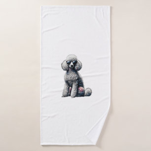 Funny Poodle Animal Lover Dogs Graphic Cute Dog Ow Bath Towel