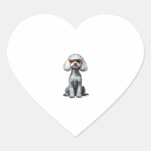Funny Poodle Animal Lover Dogs Graphic Cute Dog Ow Heart Sticker