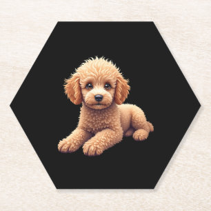 Funny Poodle Animal Lover Dogs Graphic Cute Dog Ow Paper Coaster