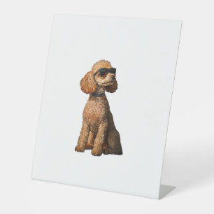 Funny Poodle Animal Lover Dogs Graphic Cute Dog Ow Pedestal Sign