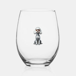Funny Poodle Animal Lover Dogs Graphic Cute Dog Ow Stemless Wine Glass