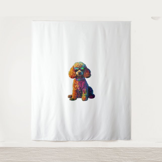 Funny Poodle Animal Lover Dogs Graphic Cute Dog Ow Tapestry (Front)