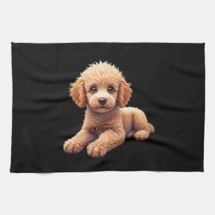 Funny Poodle Animal Lover Dogs Graphic Cute Dog Ow Tea Towel