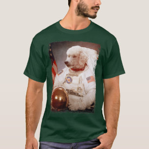 Funny Poodle Astronaut Moon Space Mission Animal A T-Shirt