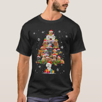 Funny Poodle Dog Christmas Tree Hat In Snow Santa