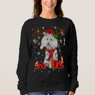Funny Poodle Dog Reindeer Christmas Light Dog Love Sweatshirt