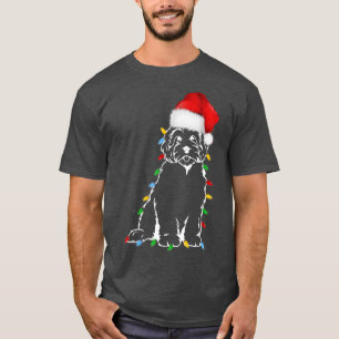 Funny Poodle Dog Tree Christmas Lights Xmas Pajama T-Shirt