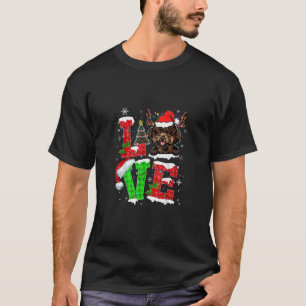 Funny Poodle Dog Tree Christmas Lights Xmas Pajama T-Shirt