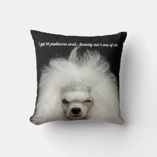 Funny Poodle Humour Throw Pillow