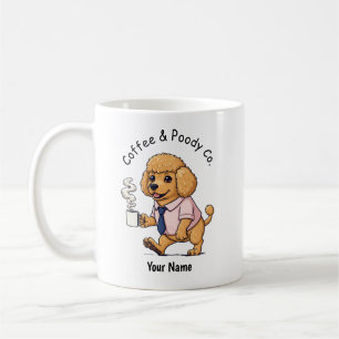 Funny Poodle Toy Dog Business Suit Coffee Mug