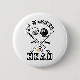 Funny Pool Art For Men Women Billiards Lover Pool 6 Cm Round Badge