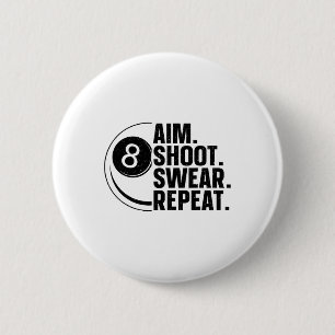 Funny Pool Art For Men Women Billiards Lover Pool 6 Cm Round Badge