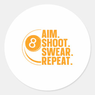 Funny Pool Art For Men Women Billiards Lover Pool Classic Round Sticker