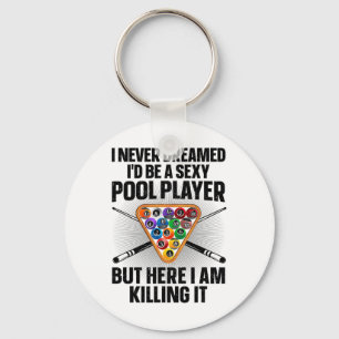 Funny Pool Art For Men Women Billiards Lover Pool Key Ring