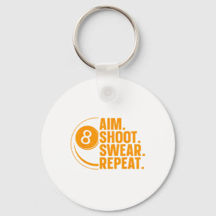 Funny Pool Art For Men Women Billiards Lover Pool Key Ring