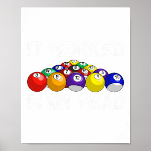 Funny Pool Art For Men Women Billiards Lover Pool Poster