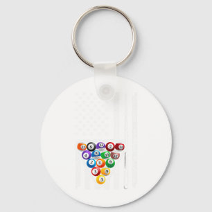 Funny Pool Art For Men Women Billiards Player Bill Key Ring