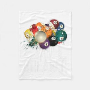 Funny Pool Billards Ball Breaker Tee Fleece Blanket