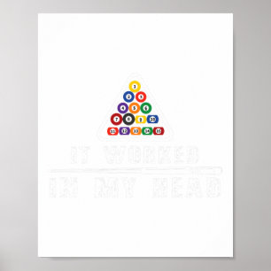 Funny Pool Billiard It Worked In My Head Gift Shir Poster