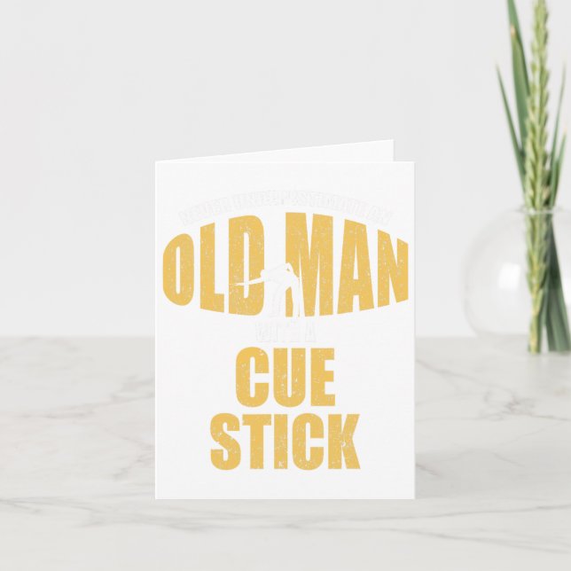 Funny Pool Billiard Player Snooker Old Man With A  Card (Front)