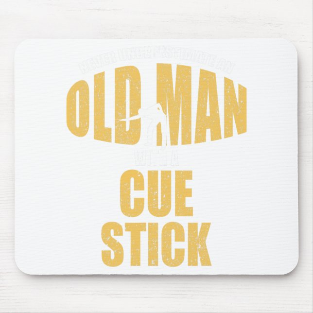 Funny Pool Billiard Player Snooker Old Man With A  Mouse Pad (Front)