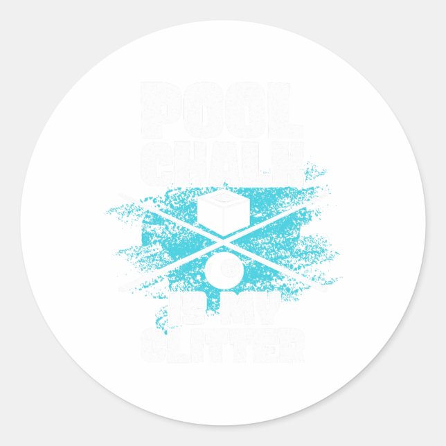 Funny Pool Billiard Pool Sports Table Game Player  Classic Round Sticker (Front)