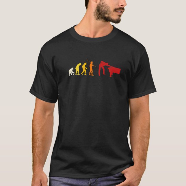 Funny Pool Billiards Player Evolution Billiard Bal T-Shirt (Front)