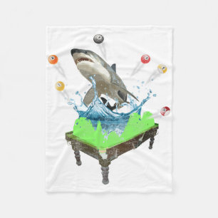 Funny Pool Billiards Shark  Fleece Blanket