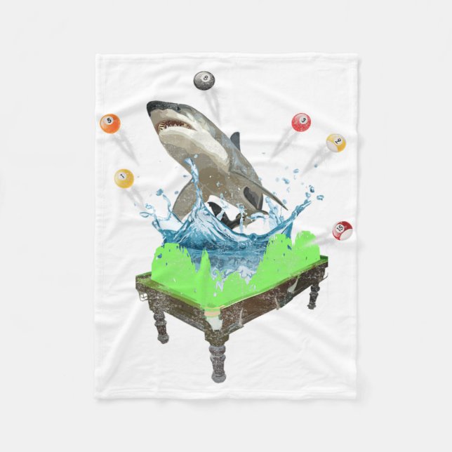 Funny Pool Billiards Shark  Fleece Blanket (Front)