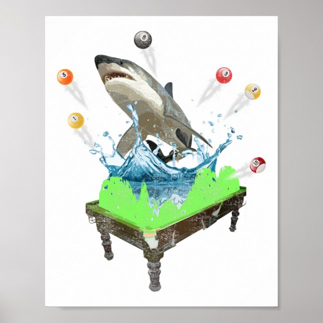 Funny Pool Billiards Shark  Poster (Front)