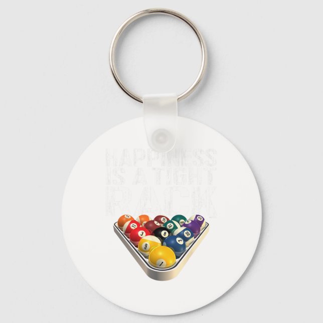 Funny Pool Billiards Tight Rack Tee  Key Ring (Front)