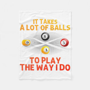 Funny Pool Design For Men Boys Billiard Lover Pool Fleece Blanket