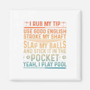 Funny Pool Design For Men Boys Billiard Lover Pool Magnet