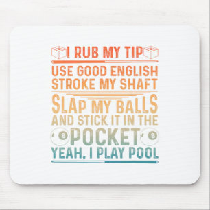 Funny Pool Design For Men Boys Billiard Lover Pool Mouse Pad