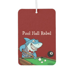 Funny Pool Hall Rebel Billiards Theme Men's Car Air Freshener