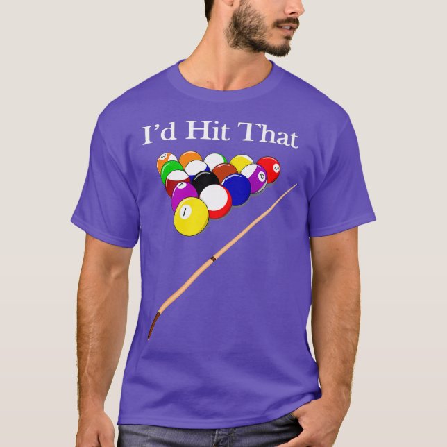 Funny Pool Hall Shark Billiards Player Hustler T-Shirt (Front)