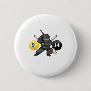 Funny Pool Ninja Cute Pocket Billiards Boys Girls  6 Cm Round Badge