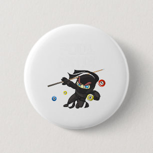 Funny Pool Ninja Cute Pocket Billiards Boys Girls  6 Cm Round Badge
