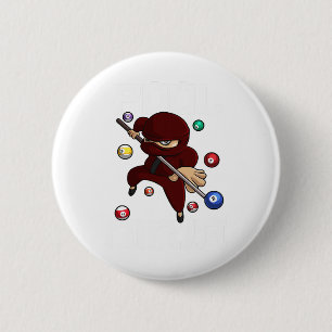 Funny Pool Ninja Cute Pocket Billiards Boys Girls  6 Cm Round Badge