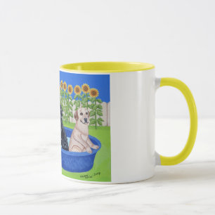 Funny Pool Party Labradors Mug