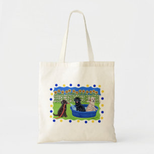 Funny Pool Party Labradors Tote Bag