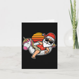 Funny Pool Party Santa Christmas In July Women Men Card