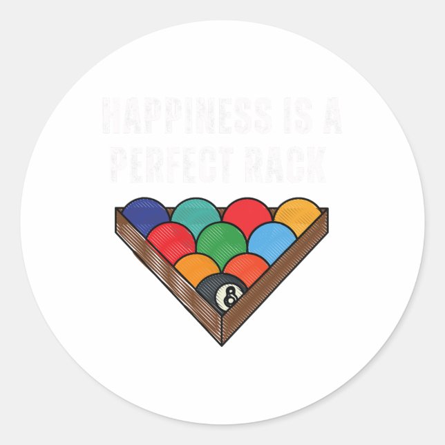 Funny Pool Perfect Rack Billiards Tee  Classic Round Sticker (Front)