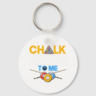 Funny Pool Player 8-ball Billard Lover Chalk Dirty Key Ring