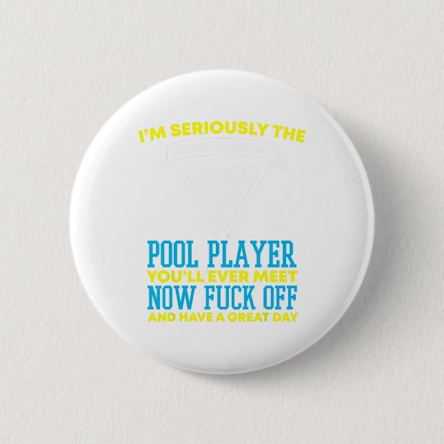Funny Pool Player And Billiards  6 Cm Round Badge (Front)